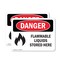 Signmission Flammable Liquids Stored Here Danger Sign, Plastic, 10in W x 7in L, 2PK OS-2PACK-DS-P-710-L-1240 - alternate 1